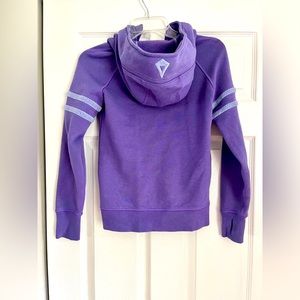 Ivivva by Lululemon Girls 10 Zip Up Scuba Hoodie Purple Jacket thumb holes